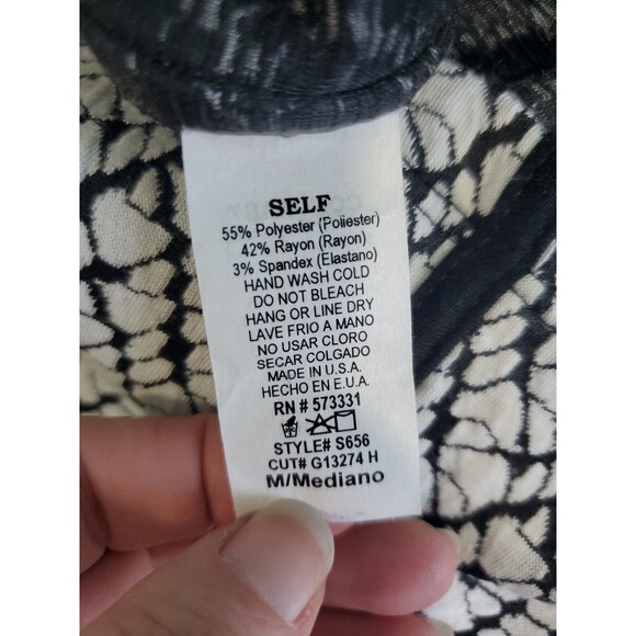 Lelis Pull On Mini Skirt Bkack White Textued Geometric  Women Sz M Made In USA - Picture 7 of 9